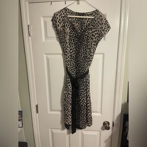 Talbots Black and Cream Midi Dress